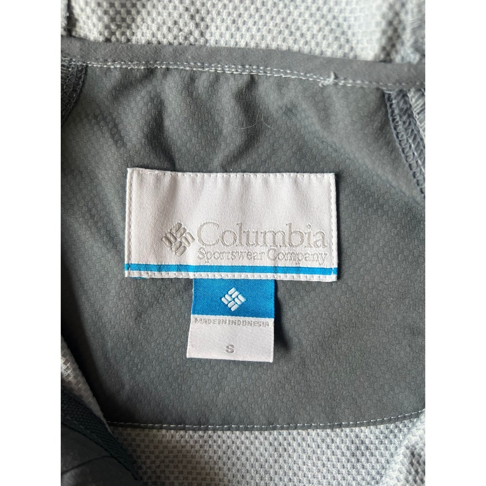 Columbia Mens Gray Full Zip Hooded Windbreaker Jacket Small Light Hiking (1022) - Picture 3 of 13